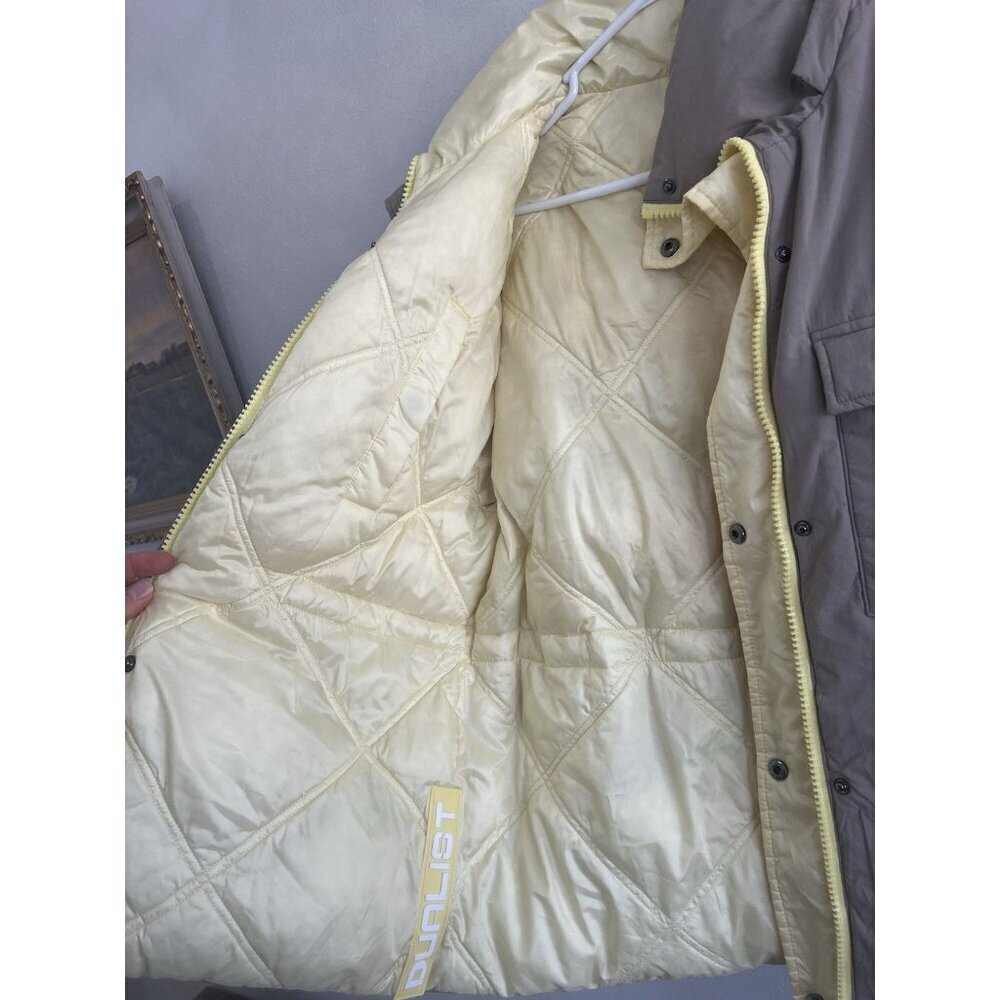 Dualist Zorah Reversible Jacket Yellow & Beige Brown Womens Small Medium Zip Up - Picture 10 of 11